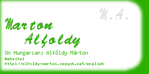 marton alfoldy business card